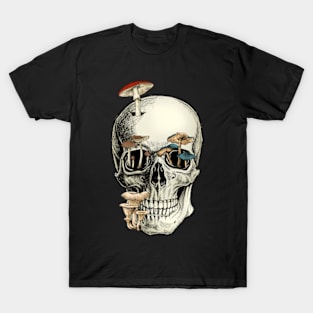 Skull Blossoming with Mushrooms T-Shirt